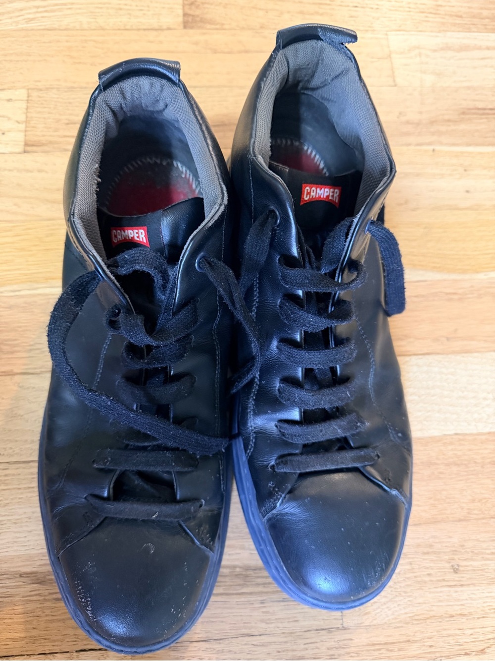 Camper Men’s black Leather High-Top Sneakers 46